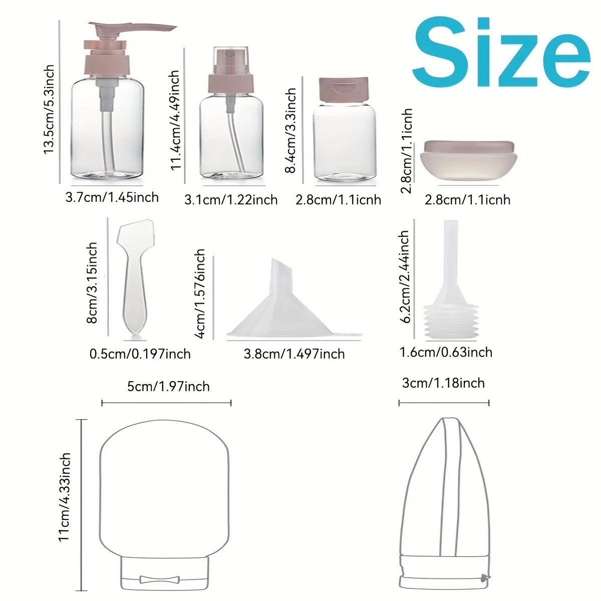 Travel Bottles for Toiletries,Approved Travel Size Toiletries Containers, Travel Bottles Set with Labels Leakproof Squeezable Re
