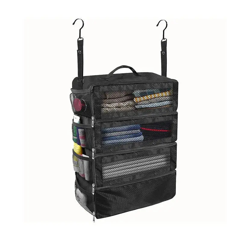 Suitcase Organizer High-capacity Travel Luggage Organizer Hanging Shelve Packing Cube Closet Collapsible Hanging Storage Bags