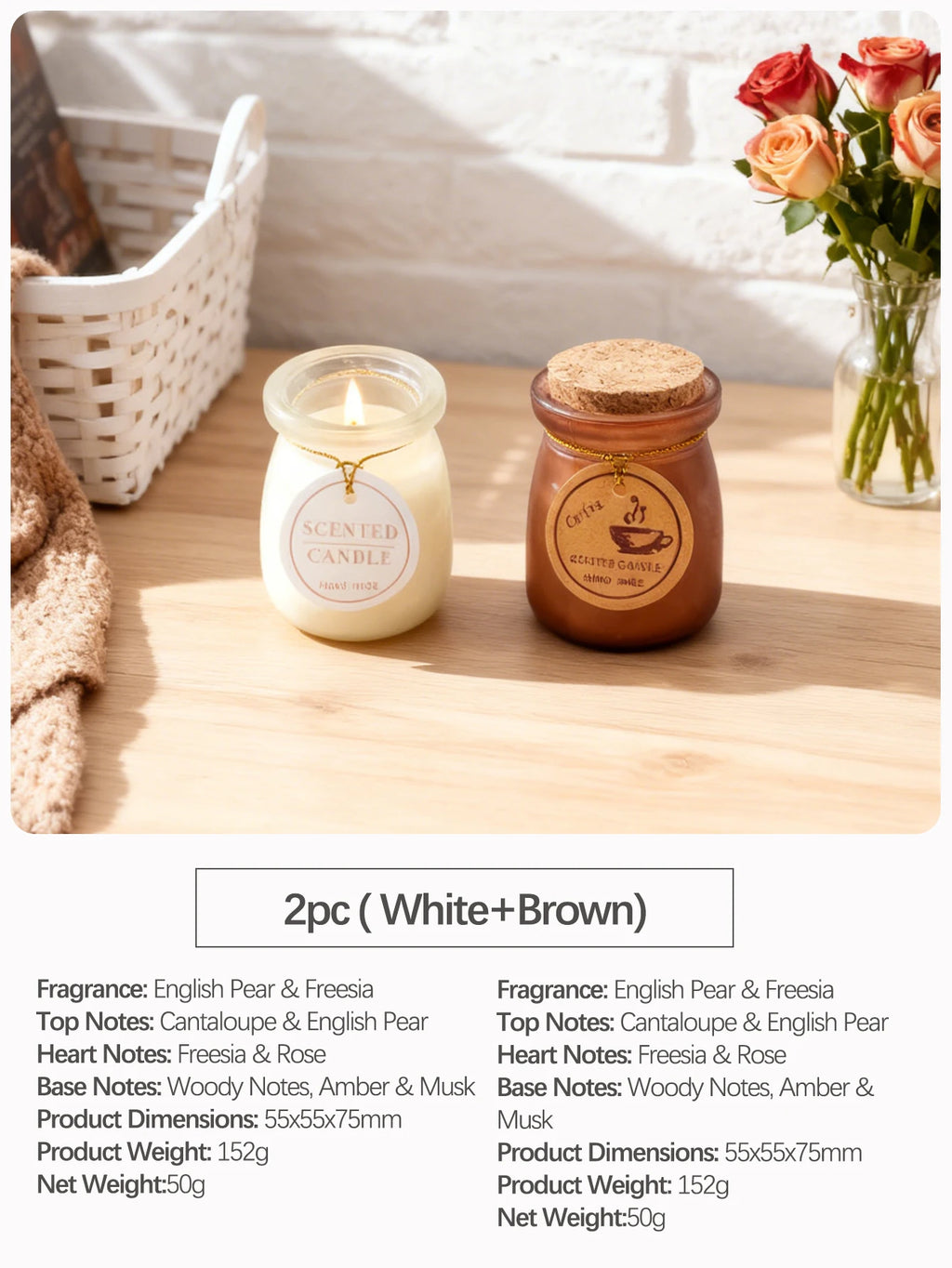 Jarred Scented Candles Oriental Woody Fragrance | Home Decor | Valentine's Day gifts | Wedding Favors |  Gifts for Women & Men