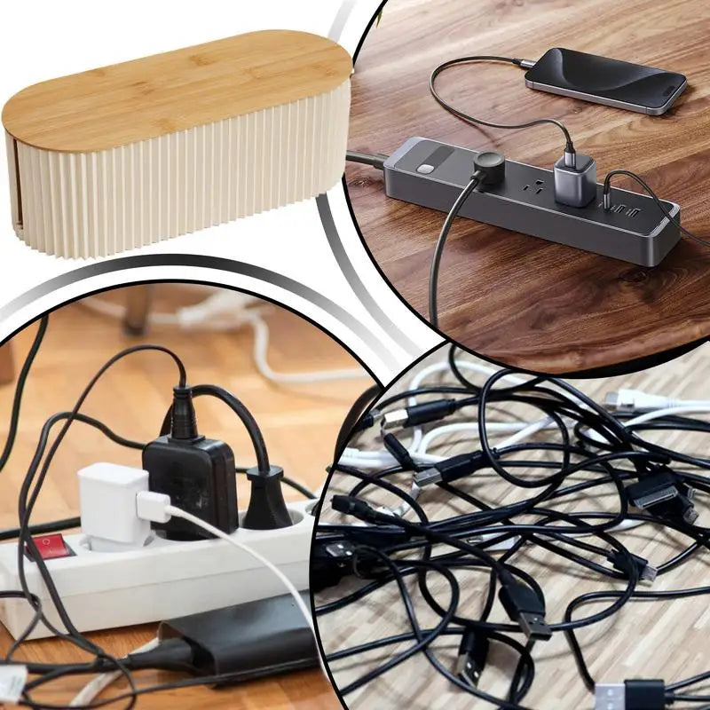 Cable Organizer Box Cord Organizer Safe Wire Storage Cable Holder Desktop Management Tidy Wires Holder Protector For Bedroom
