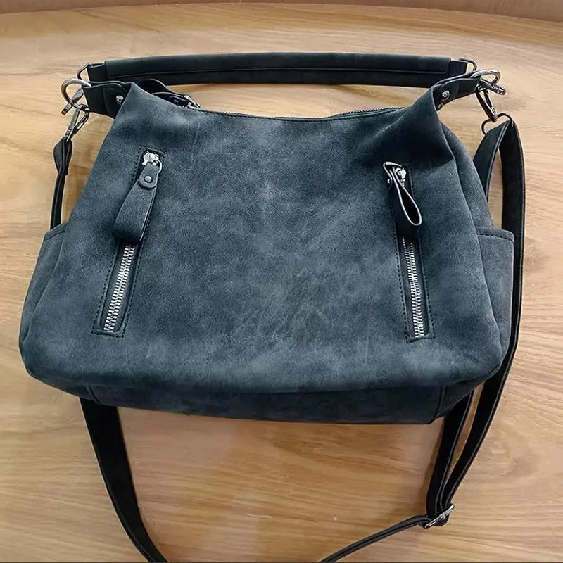 Women Crossbody Bag Luxury Designer Oblique Cross Single Shoulder Bag Large Capacity Handbags Retro Matte PU Leather Hobos