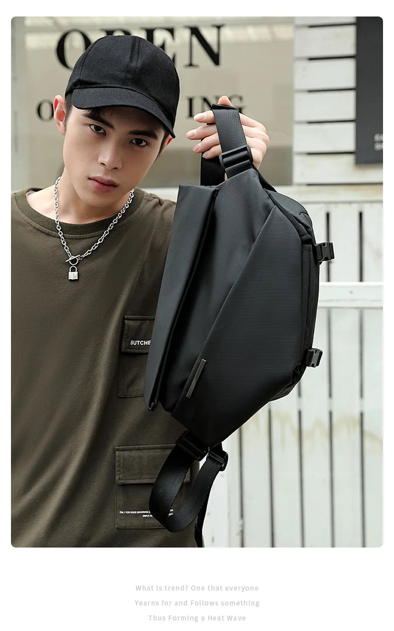 X001 Crossbody Bag Men's Bag  Work Clothes Motorcycle Backpack Functional Postman Riding Single Shoulder Bag Small Men's Bag