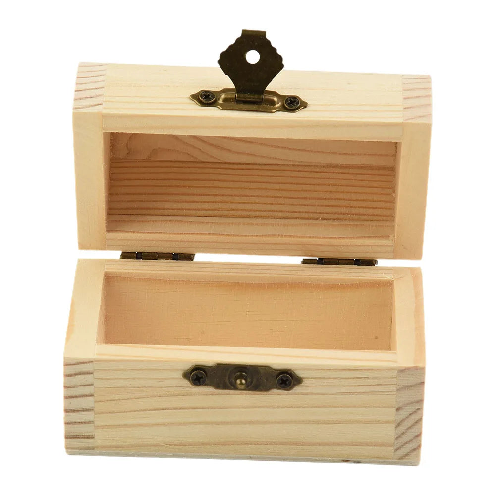 Decorate Wooden box Trinket Jewellery Keepsake Pine Plain Storage Wedding Wooden Arched Hinged Boxes Practical