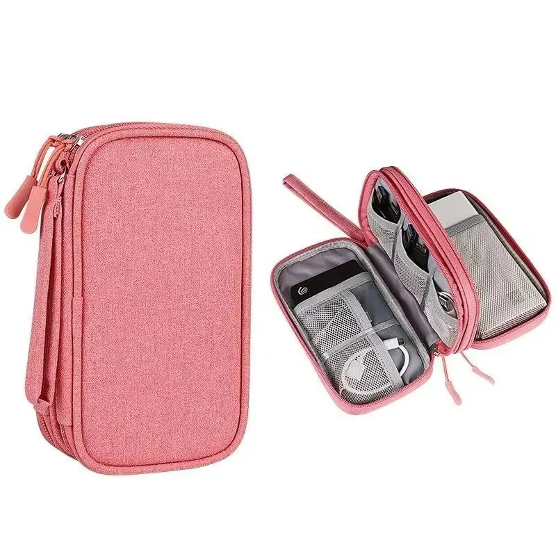 Travel Organizer Bag Cable Storage Organizers Pouch Carry Case Portable Flat waterproof digital double-layer storage bag