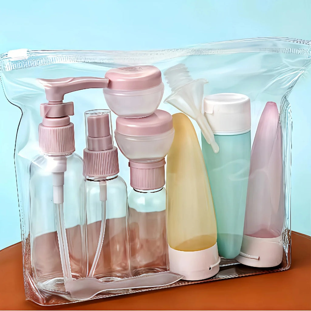 Travel Bottles for Toiletries,Approved Travel Size Toiletries Containers, Travel Bottles Set with Labels Leakproof Squeezable Re