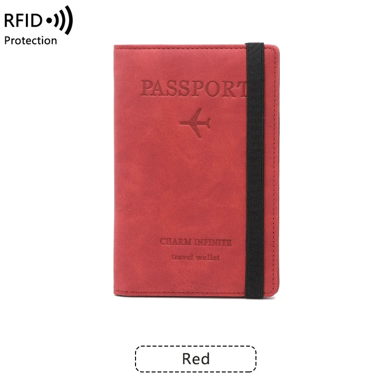 RFID Anti-Theft Brush Passport Bag, Passport Holder, Travel Ticket, Simple Fashion, Multi-Functional Passport Holder