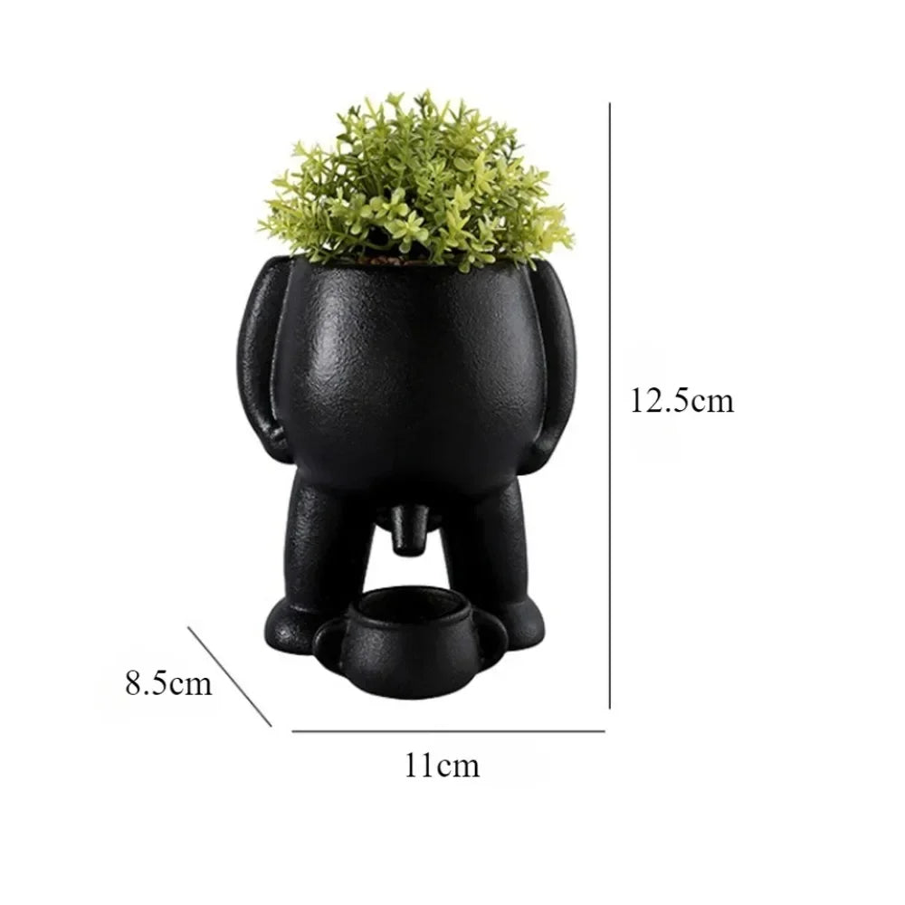 Succulent Ceramic Flowerpot Light Luxury Flowerpot Manufacturing Human Creative Flowerpot Desktop Simple Decorative Flowerpot