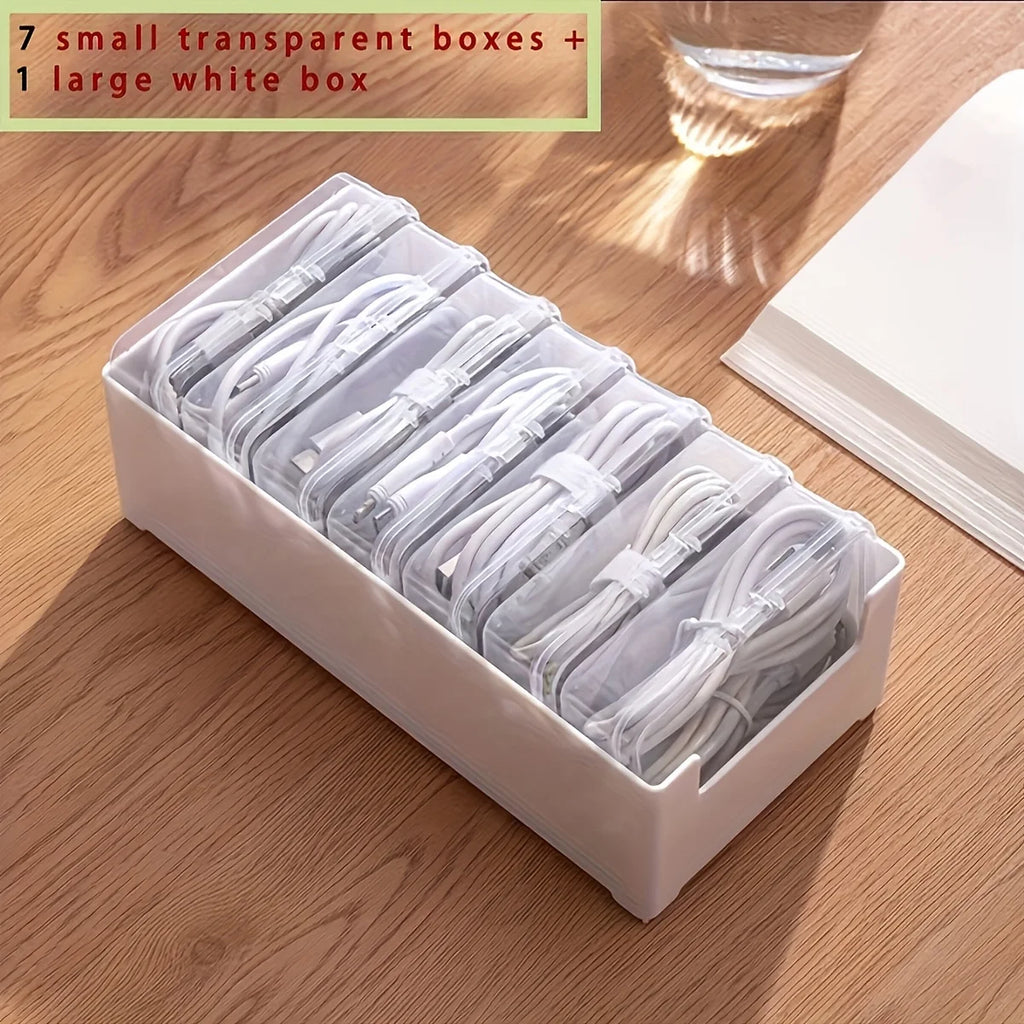 Cable Organizer Boxes -Desktop Cable Management,Charging Cable and Accessories Organizer, Desk&Drawer Organizer for Home Storage