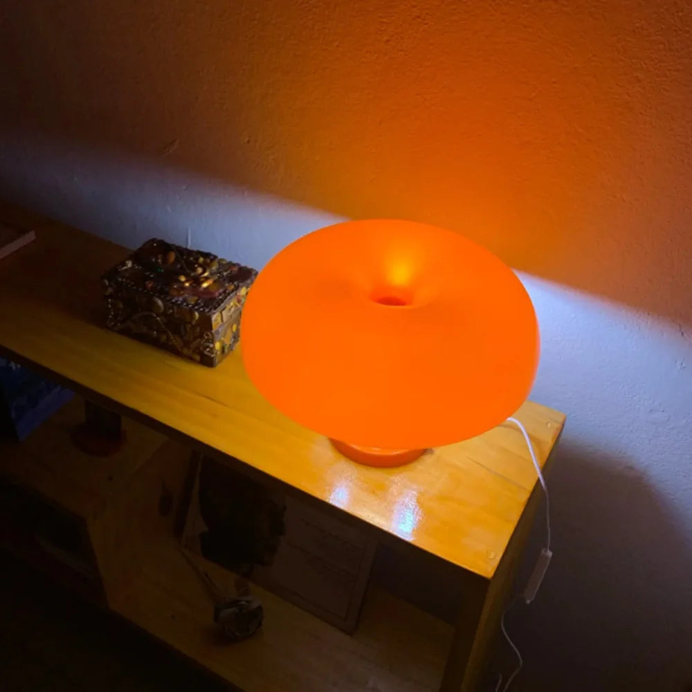 LED Mushroom table lamp minimalist modern bedroom bedside lamp Danish designer orange decorative table lamp