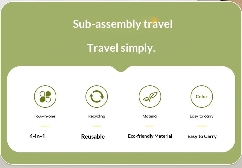 4-in-1 Travel Refillable Bottles, Portable Toiletries and Cosmetics Containers for Shampoo, Body Wash, Travel Storage Bottles