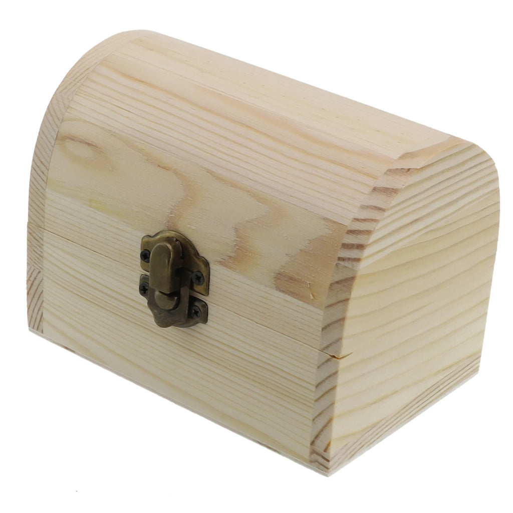 Decorate Wooden box Trinket Jewellery Keepsake Pine Plain Storage Wedding Wooden Arched Hinged Boxes Practical