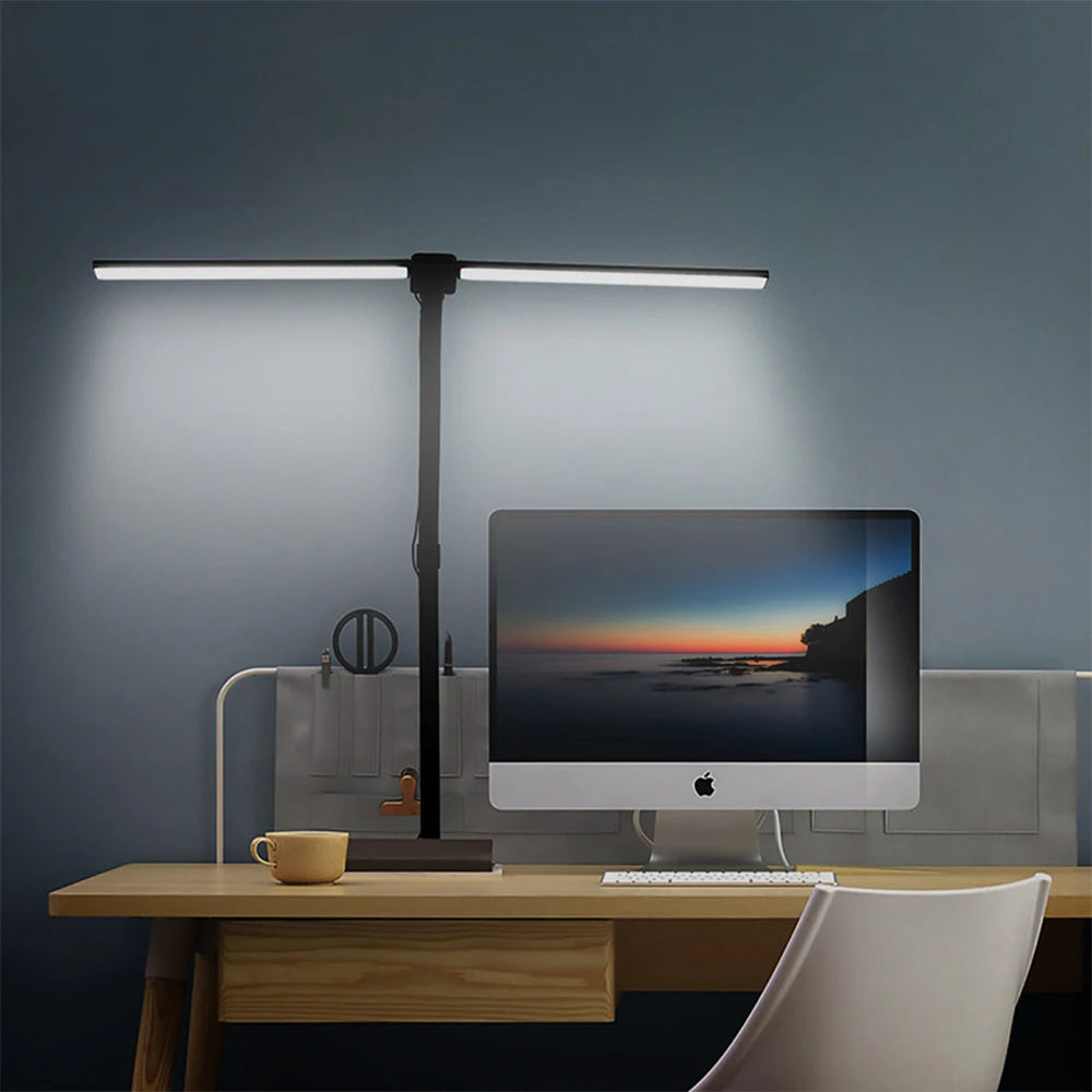 Led Desk Lamp with Clamp Architect Desk Lamp for Home Office 24W Ultra Bright Auto Dimming PC Light Stepless Dimming Table Light