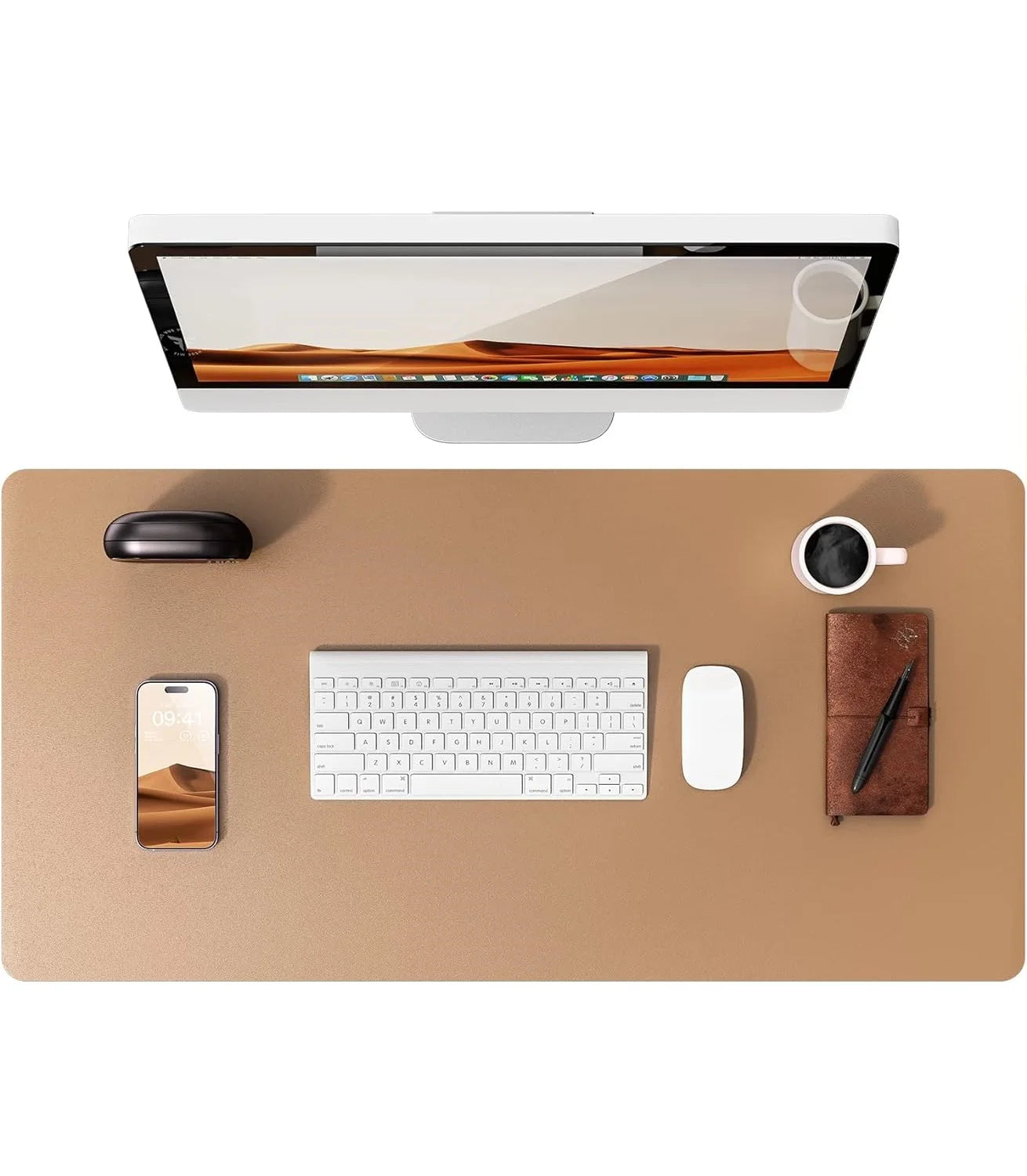 Leather Desk Mat | Computer Mat for Desk| Large Mouse Pad and Keyboard Mat | Desk Protector for Office