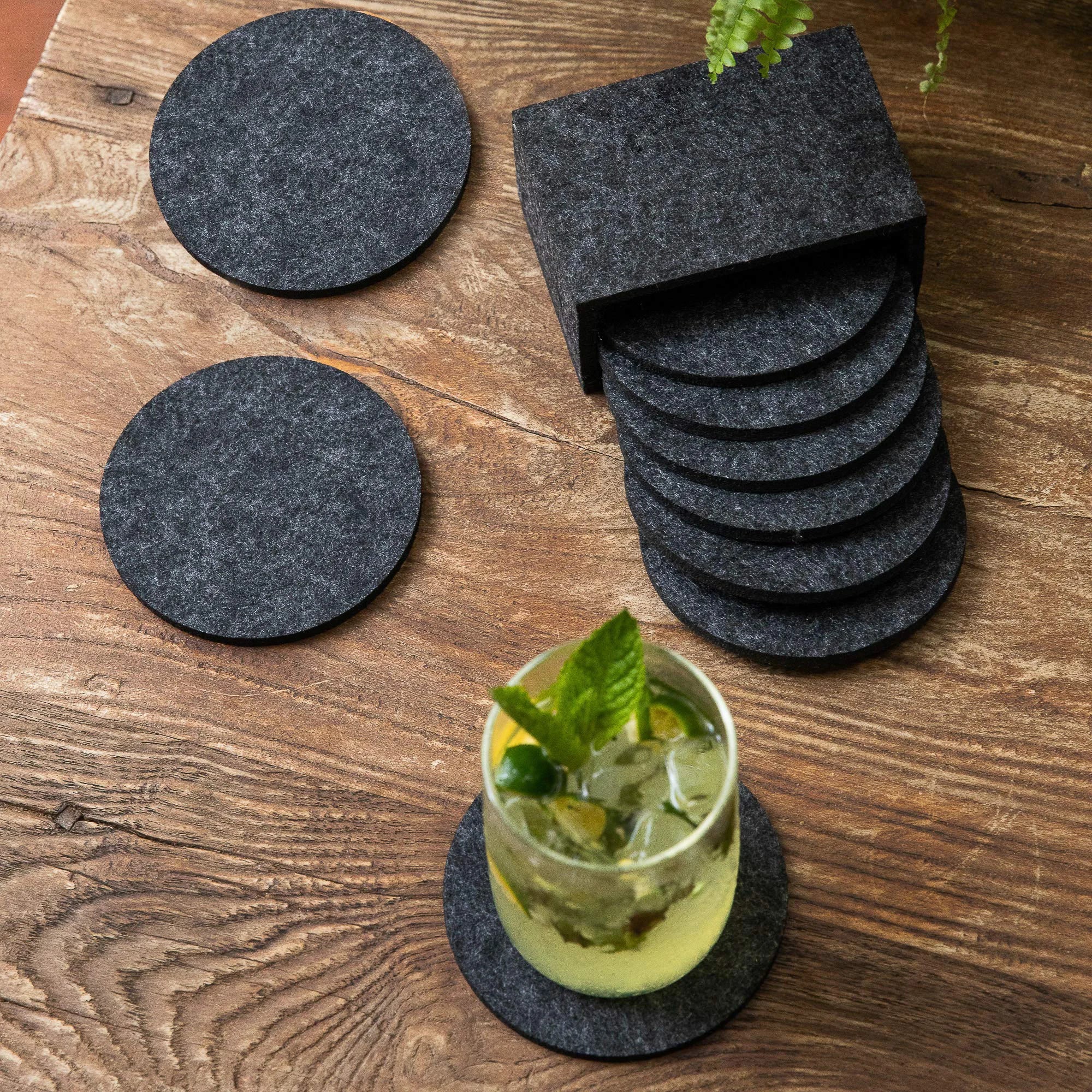 Drink Coasters 10-Piece Set, Non-Slip Heat-Resistant Washable Placemats, Glass and Cup Coasters