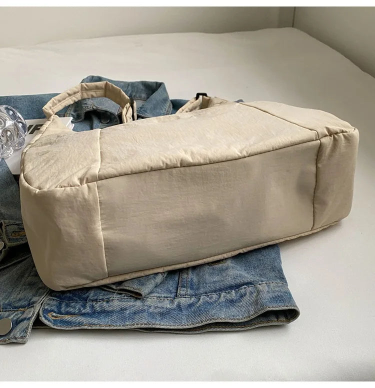 Trendy Women's Soft Cloth Shoulder Bag Solid Color Student 2026 Spring Y2k Casual Style Big Handbags Crossbody Bags for Women