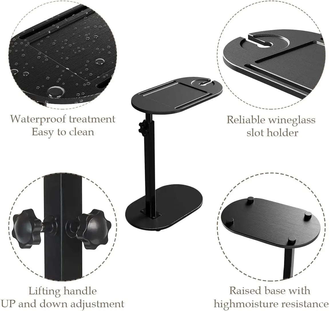 Bamboo Bathtub Side Tray Wooden Bathtub Tray Table Height Adjustable Freestanding Bath Caddy Tray Bathtub Side Table Home Spa