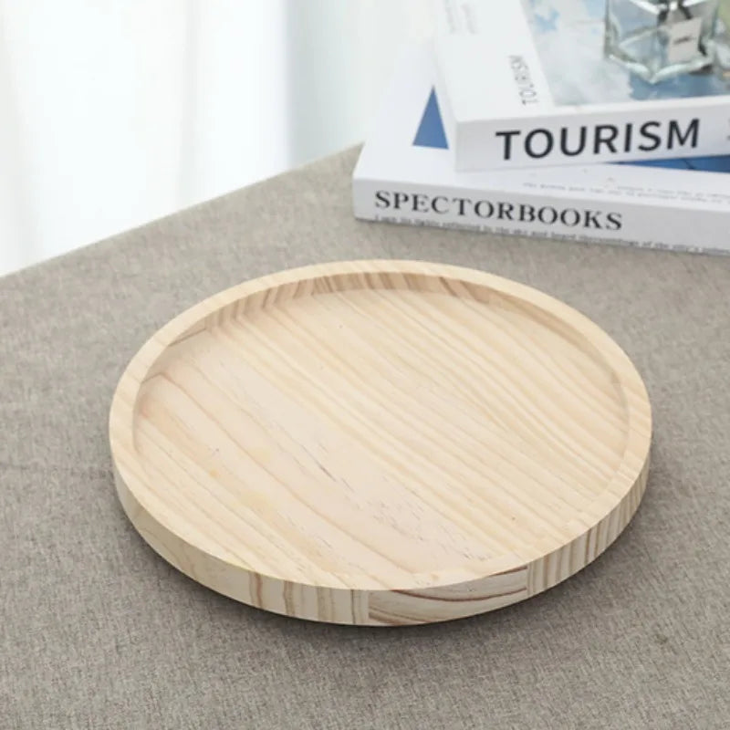 Wooden Sofa Armrest Tray Circular Clip on Breakfast Tray Home Use Foldable Sofa Side Table Snack Tray Integrated Storage Tray