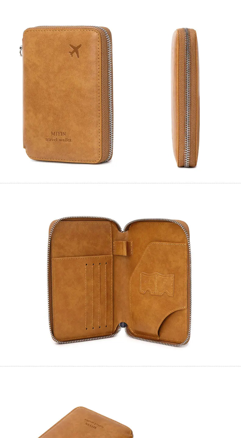 Minimalist and fashionable RFID passport holder multifunctional PU leather travel accessory passport holder wallet holder unisex