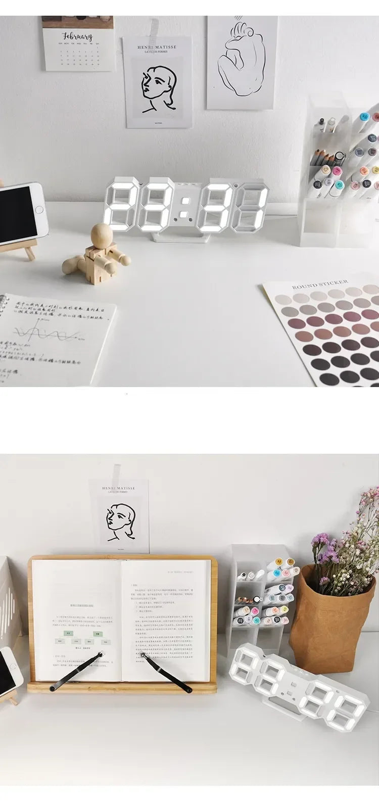 Digital Wall Clock Desk Watches Electronic Alarm Modern Home Decoration for Bedroom Decor Interior Led Table Clocks Living Room