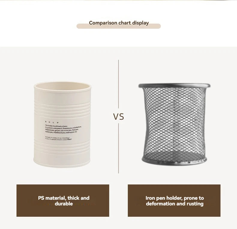 Fashionable Pen Holder, Student Office Desktop, Simple And Creative Circular Multifunctional Makeup Brush Storage Buck