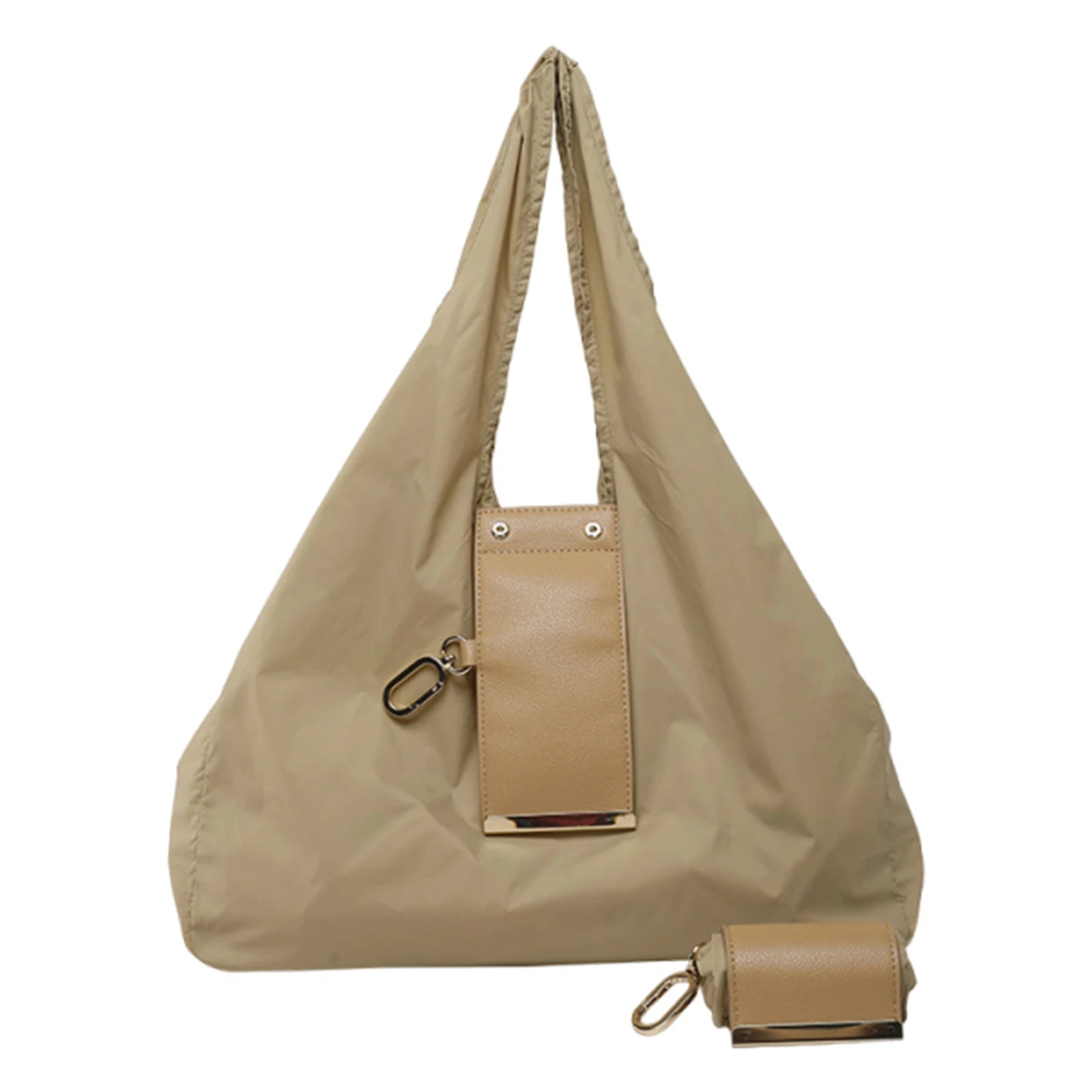 PU Leather Foldable Tote Bag Reusable Expandable Mini Organizer Bag Collapsible Travel Storage Bag Pendant Accessory Bag