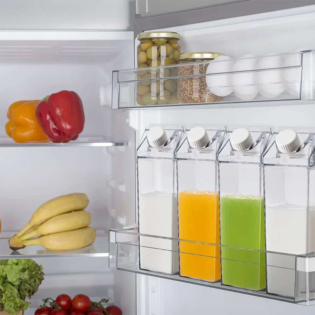 Transparent Water Gym Bottle Plastic New Reusable Clear Milk Carton Box  Juice Sport Leakproof Cup  Drinking Outdoor Camping