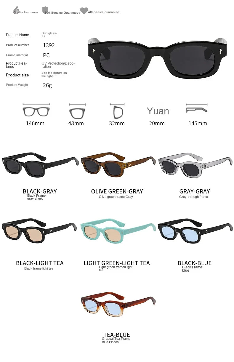 Minimalist Square Sunglasses Women Men Vintage Trend Brand Sun Glasses Business Commute Male Female Protective Glasses UV400