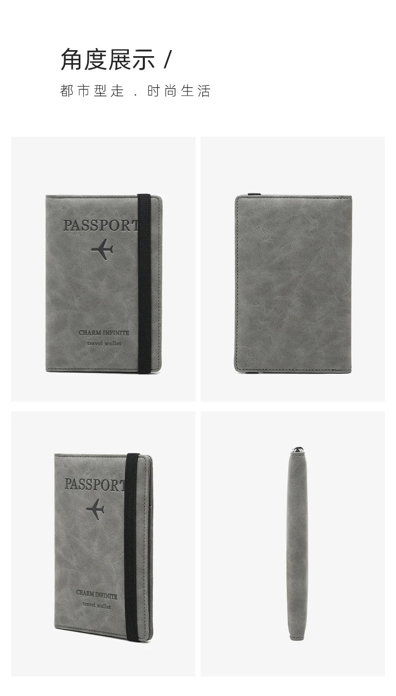 RFID Anti-Theft Brush Passport Bag, Passport Holder, Travel Ticket, Simple Fashion, Multi-Functional Passport Holder