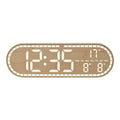 Minimalist Design Digital Wall Clock Silent Operation Nordic Style Alarm Clock Temperature Date Display Hanging Mount
