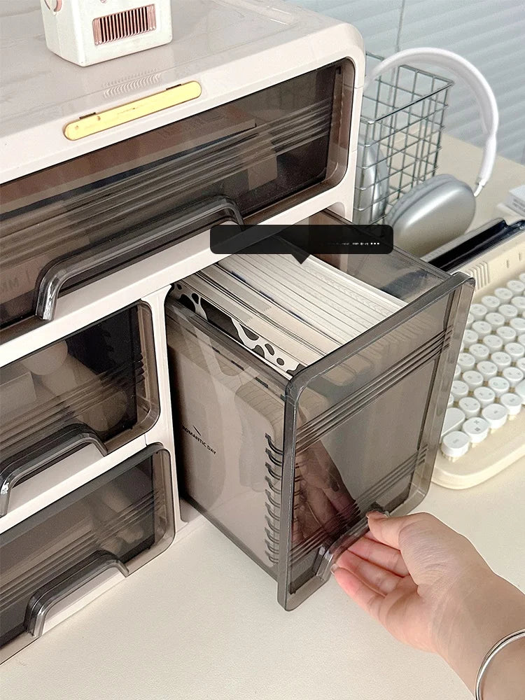 Desktop Organizer Box Der Sle Office Desk Cosmetic Storage Ra Dormi Home Study Desk Arrangement Plastic Rectangle