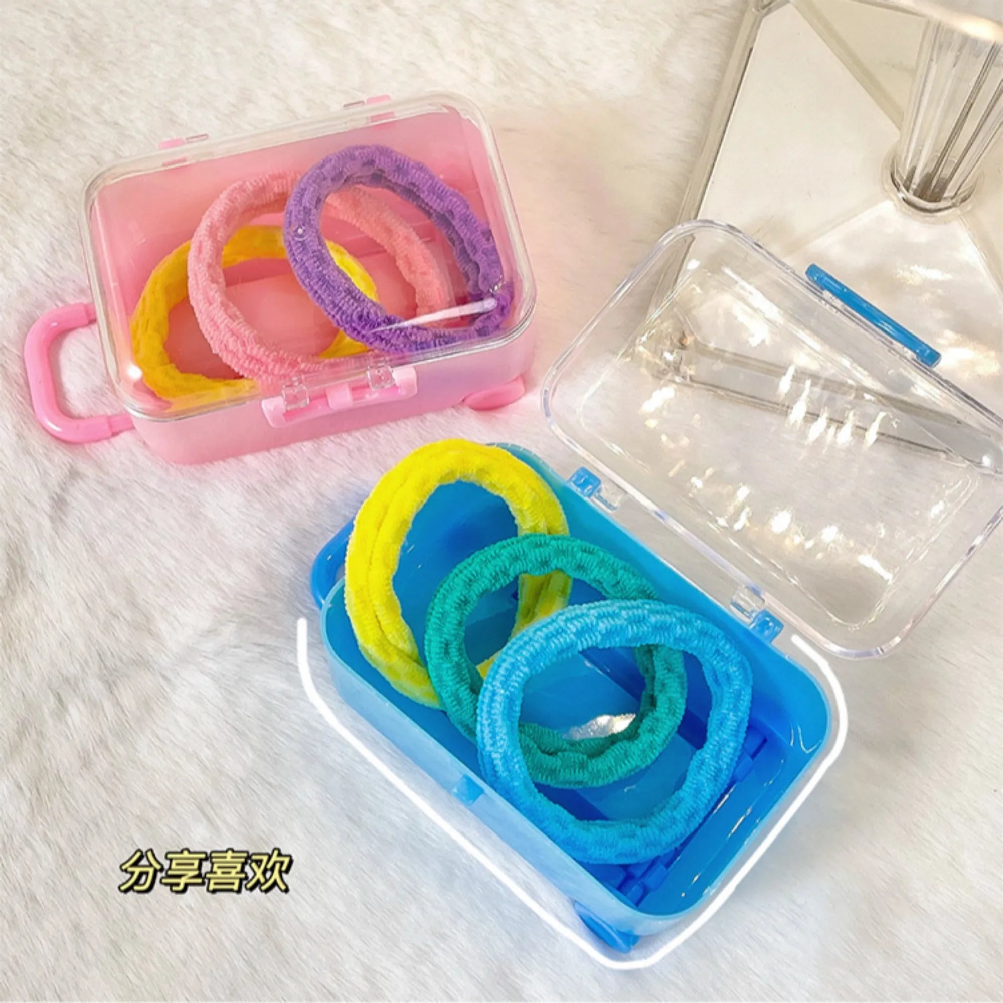 Mini Luggage Storage Box Cute Clear Suitcase Candy Box Creative Wedding Candy Box Small Trolley Case Jewellery Organiser