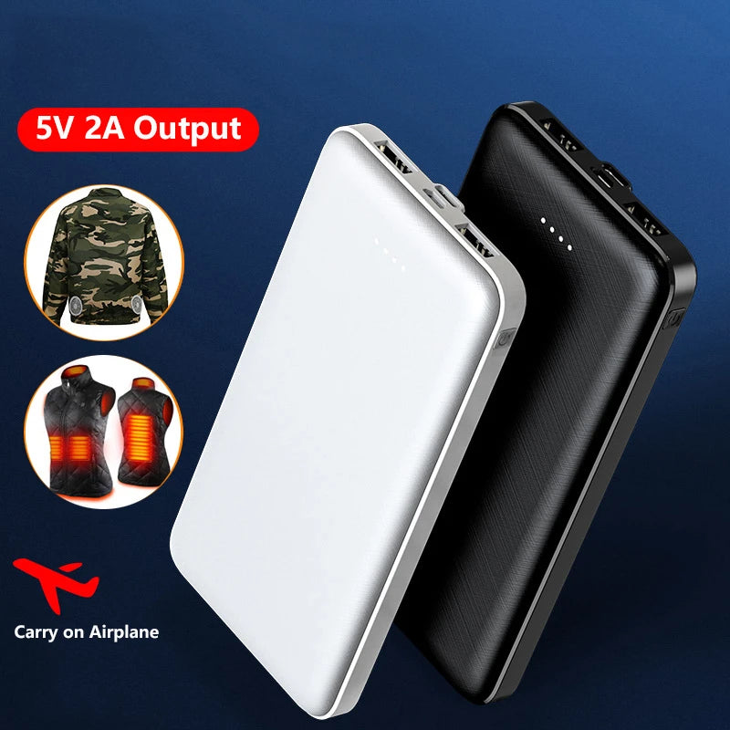 Slim Power Bank 20000mAh 5V 2A Portable Charger for Heated Vest Jacket Power Bank for Xiaomi Mi iPhone Air Conditioning Clothing
