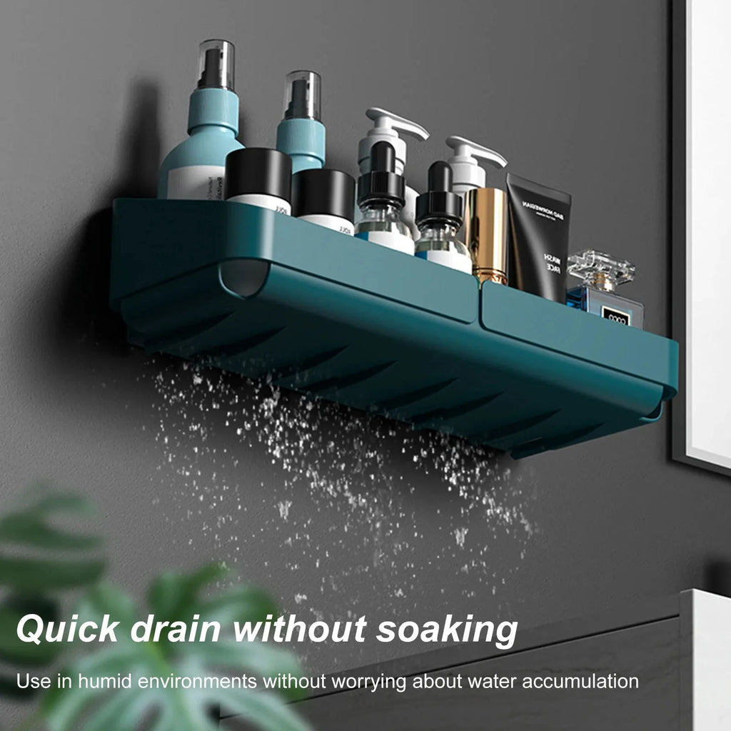 Bathroom  Kitchen Convenience Rack Shelf Makeup Storage Organizer Shower Shelf Cosmetics Shampoo Rack  Wall Spice No Drilling
