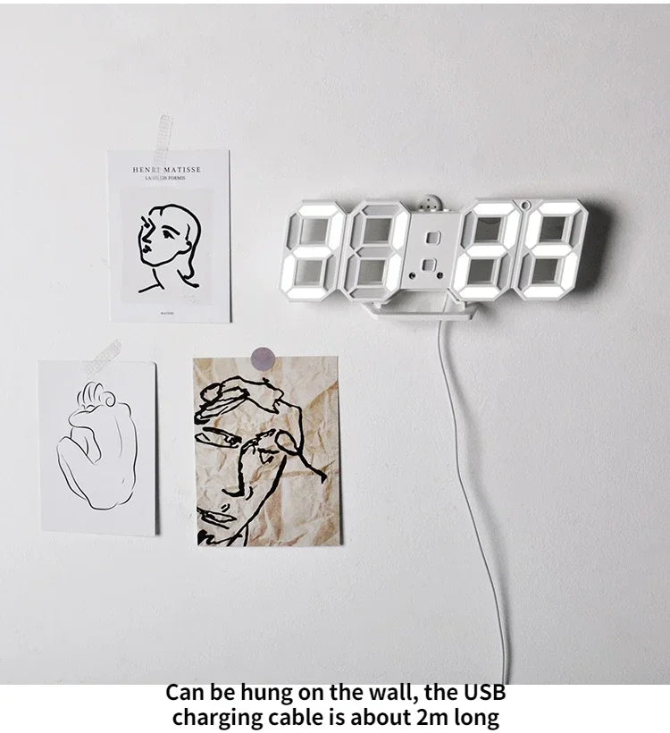 Digital Wall Clock Desk Watches Electronic Alarm Modern Home Decoration for Bedroom Decor Interior Led Table Clocks Living Room