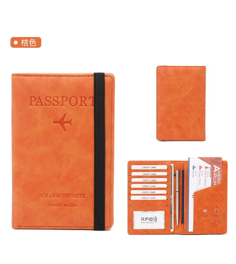 RFID Anti-Theft Brush Passport Bag, Passport Holder, Travel Ticket, Simple Fashion, Multi-Functional Passport Holder