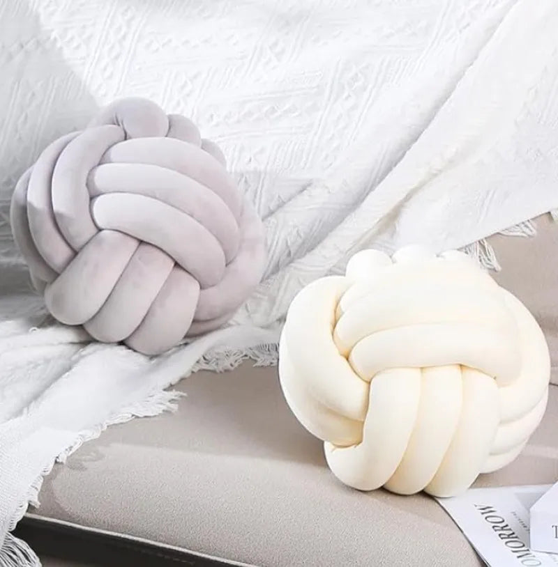 Knot Pillow Ball Round Throw Pillows Home Decor Cushion Decorative Aesthetic Handmade Throw Pillows Khaki Cream Pink White Black