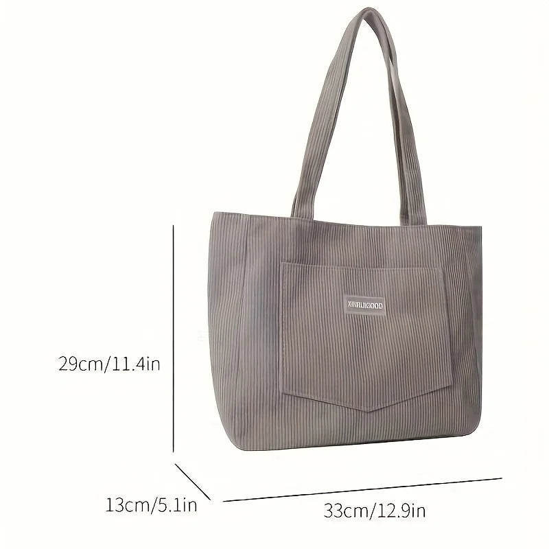 Women's Corduroy Shoulder Tote Bag, Casual Large Capacity Fashion Handbag for Going Out, Purses and Handbags Designer Bag