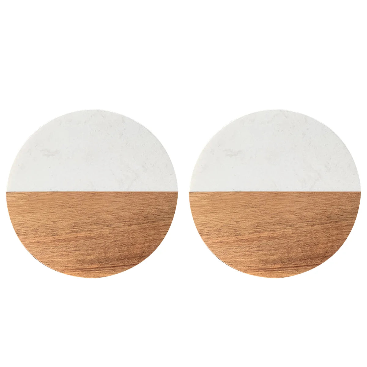 Stylish Wooden and Marble Coaster Set, Elegant Design for Coffee Tables, Durable, Perfect for Protecting Your Furniture
