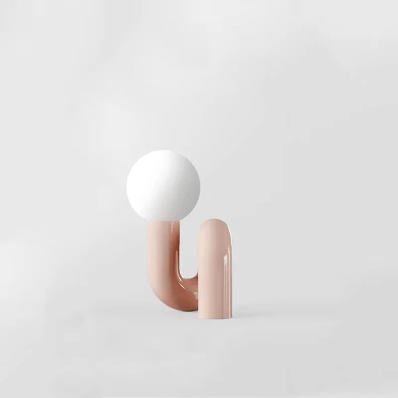 Modern glass spherical table lamp hotel children's room bedroom living room minimalist art model room decoration table lamp