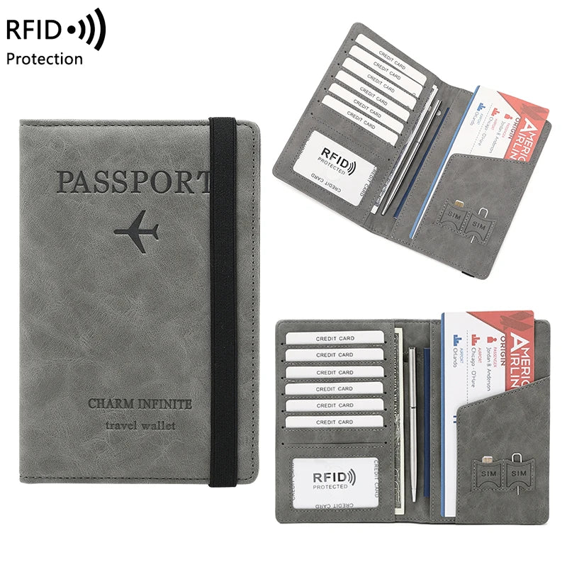 RFID Anti-Theft Brush Passport Bag, Passport Holder, Travel Ticket, Simple Fashion, Multi-Functional Passport Holder