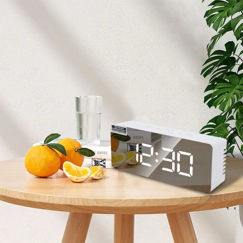 Digital Alarm Clock LED Electronic Desktop Clock with Temperature for Bedroom Home Office Teens Kids