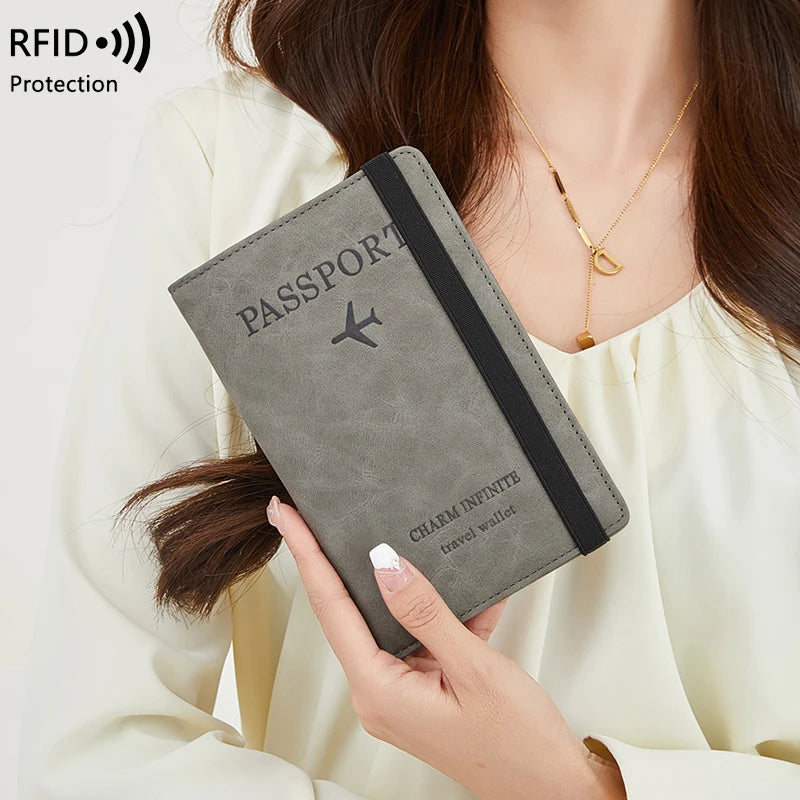 RFID Anti-Theft Brush Passport Bag, Passport Holder, Travel Ticket, Simple Fashion, Multi-Functional Passport Holder