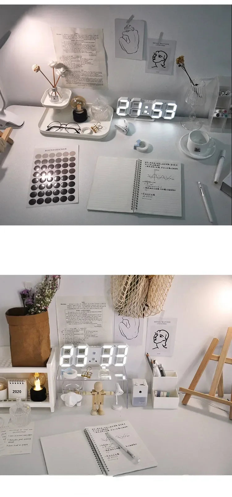 Digital Wall Clock Desk Watches Electronic Alarm Modern Home Decoration for Bedroom Decor Interior Led Table Clocks Living Room