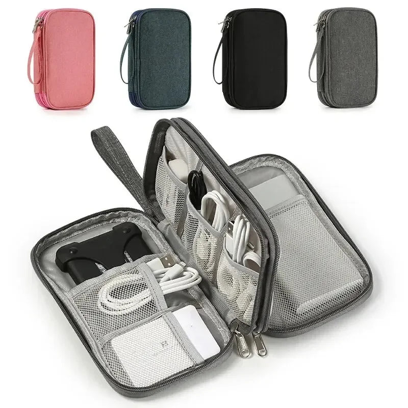 Travel Organizer Bag Cable Storage Organizers Pouch Carry Case Portable Flat waterproof digital double-layer storage bag