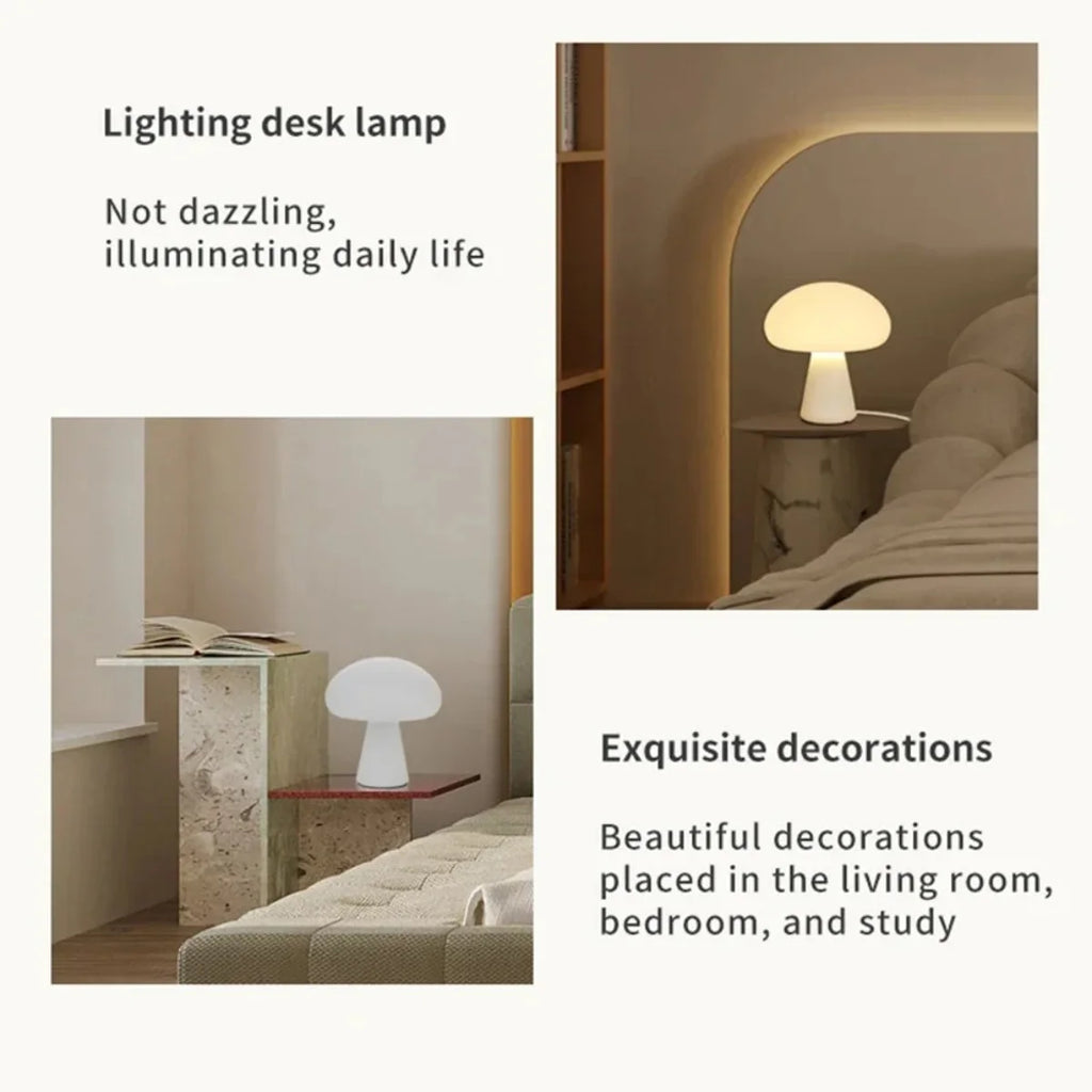 Classic Mushroom Table Lamp Modern Bauhaus Art Table Lamp Bedroom Bedside Lamp Danish Designer Orange Decorative Table Lamp