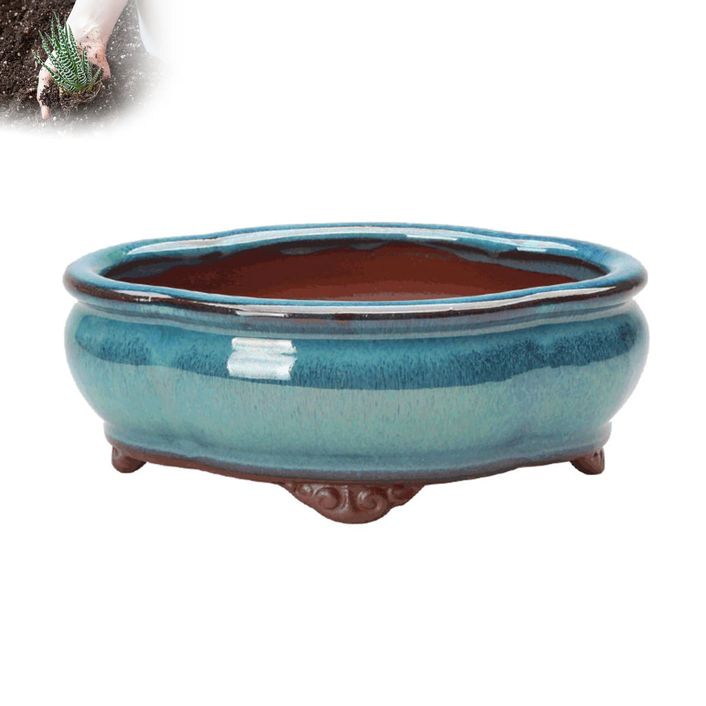Ceramic Garden Planter Pots Elegant Breathable Rough Pottery Bonsai Pots for Living Room Bedroom Study Pots