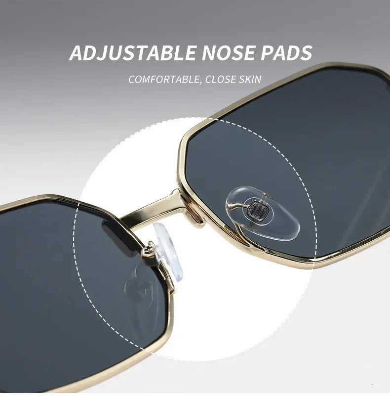 Narrow Sunglasses for Men Fashion Rectangle for Women Metal Luxury Brand Classic Sun Glasses