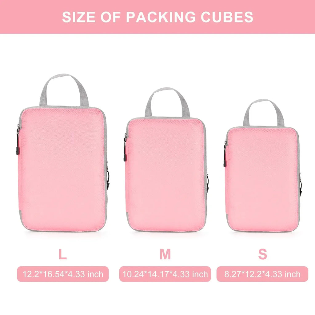 Travel Luggage Organizer Compression Packing Cubes for Carry on Luggage Large Capacity Suitcase Bags Set Waterproof Storage Bags