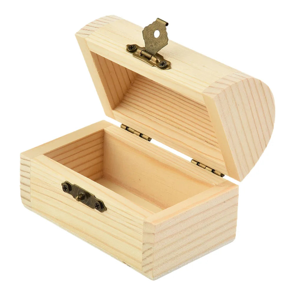 Decorate Wooden box Trinket Jewellery Keepsake Pine Plain Storage Wedding Wooden Arched Hinged Boxes Practical
