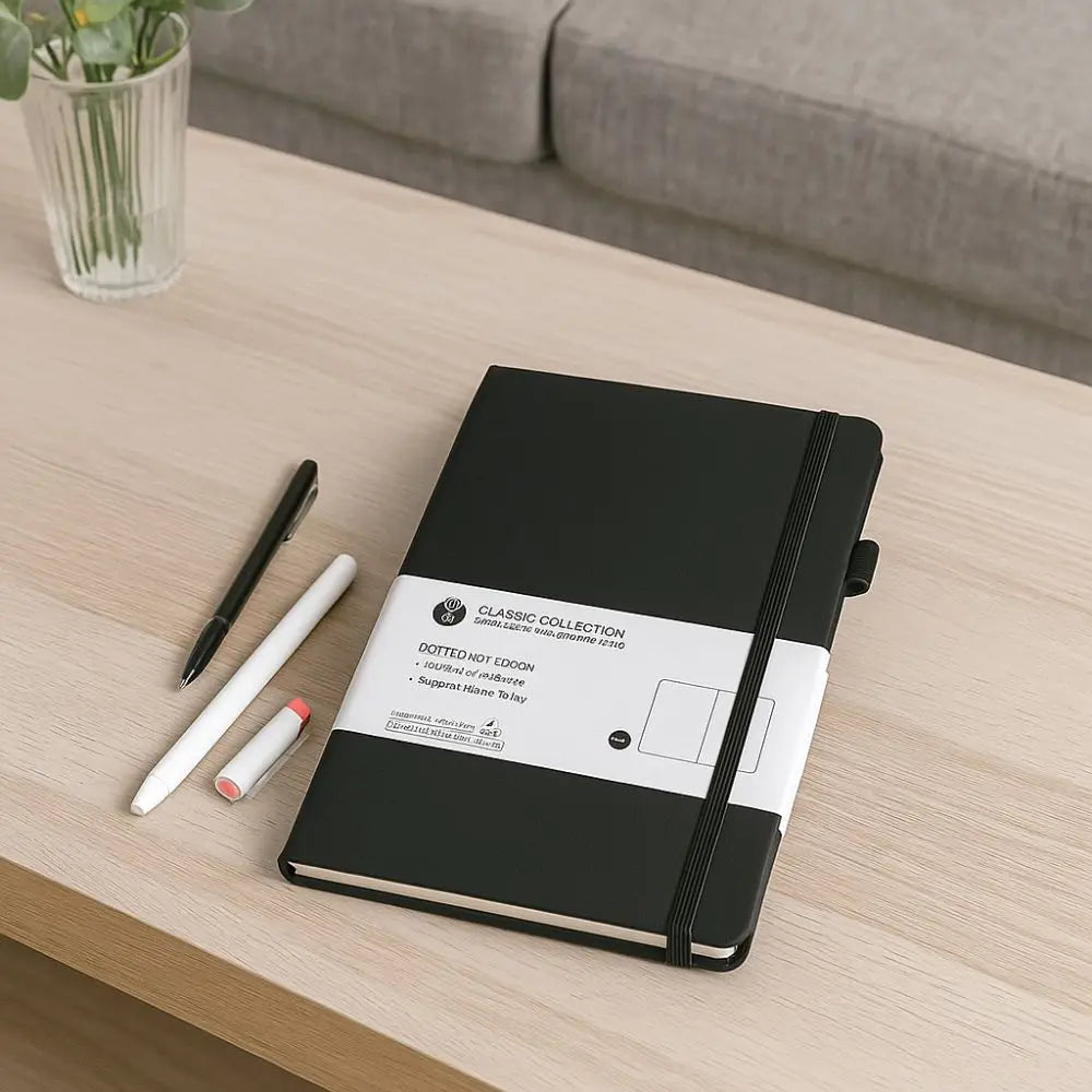 Stationery Premium A5 Notebook Bookmark Ribbon Back Pocket Journal Notebook Tie-strap Business Notebook Office